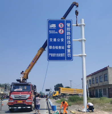重庆双悬臂标志杆、交通标志杆制作、门架立柱加工厂家